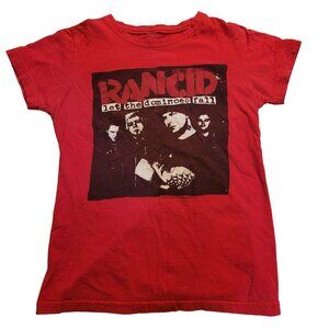Retro Rancid Band Tee Youth Size 12/14 Red Punk Rock Short Sleeve Shirt Unisex